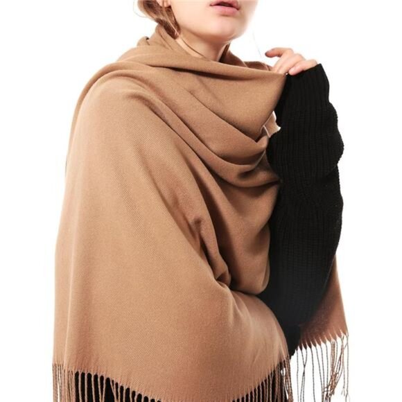 Womens Thick Oversized Pashmina Shawl Wrap Scarves Soft Winter Warm - Picture 2 of 7